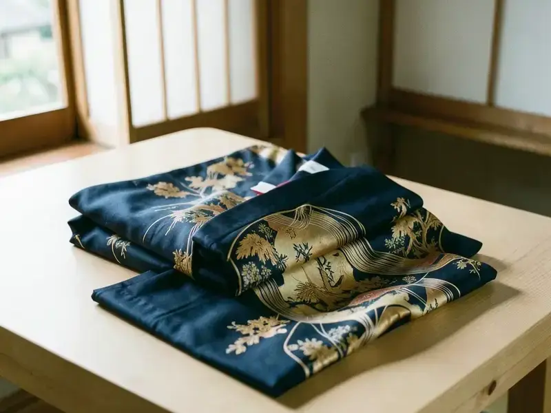 折り畳まれたアンティーク着物